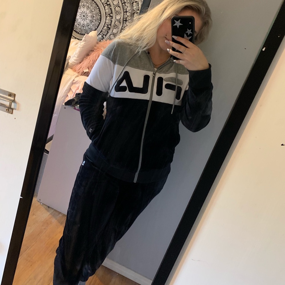 Fila Color Block Velour Tracksuit - Picture 6 of 6